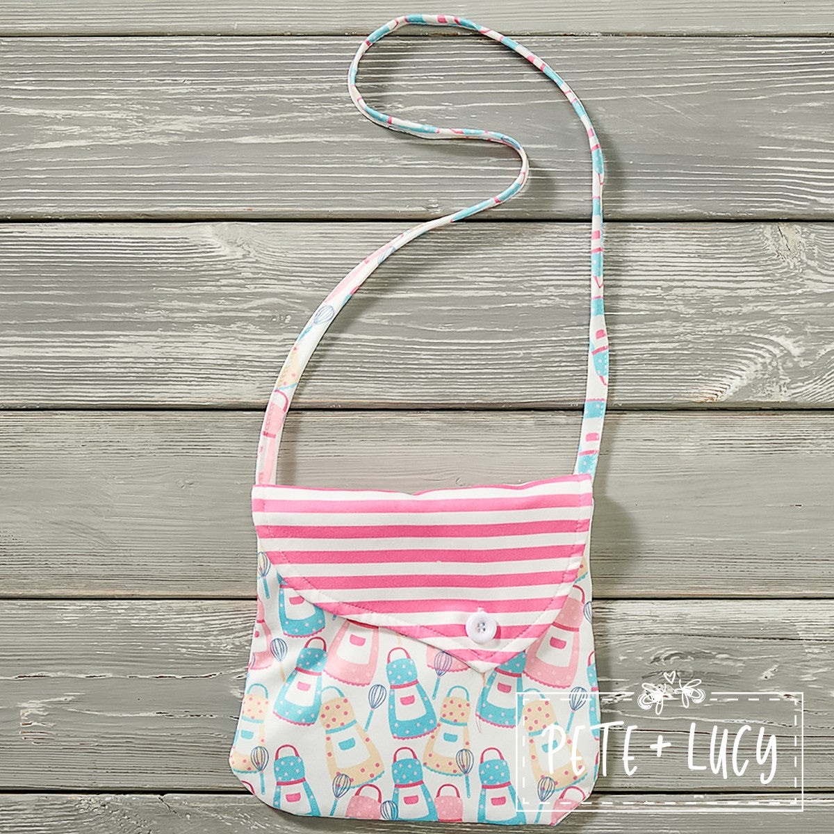 Button Flap Shoulder Purse