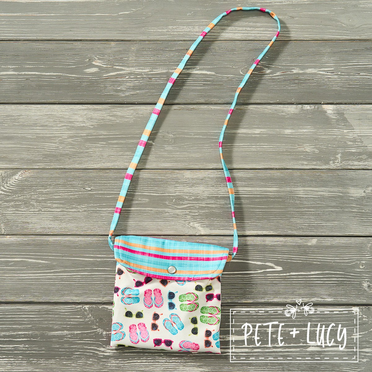 Button Flap Shoulder Purse