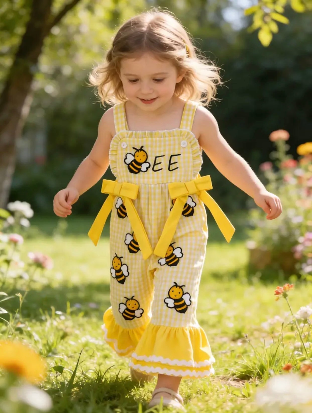 Bee-You-tiful pant ruffle romper