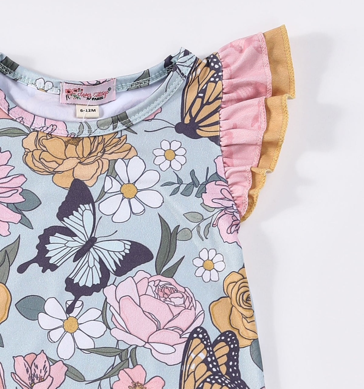 Butterfly Garden Flutter Sleeve girl's Infant romper