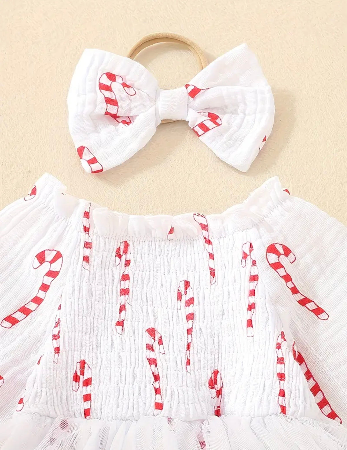 Candy Cane Tulle Romper