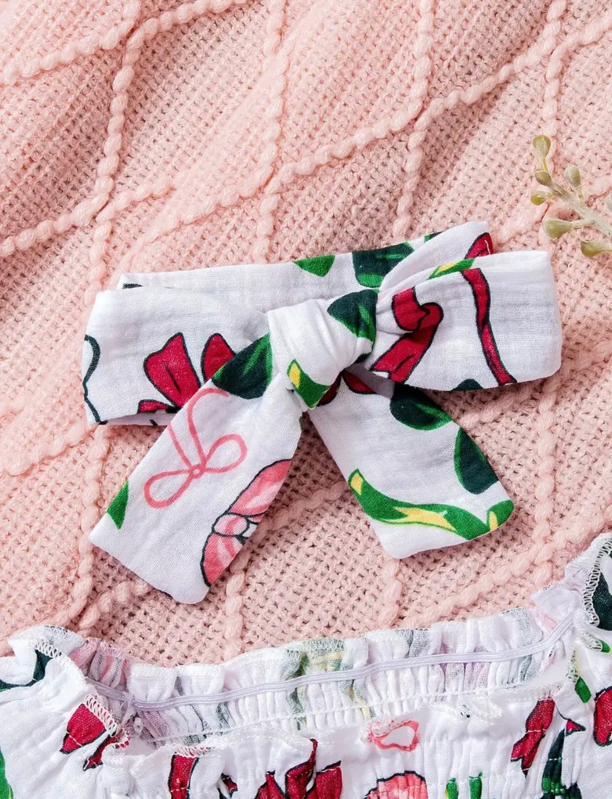 Holiday Bows-Girl's bubble romper and headband