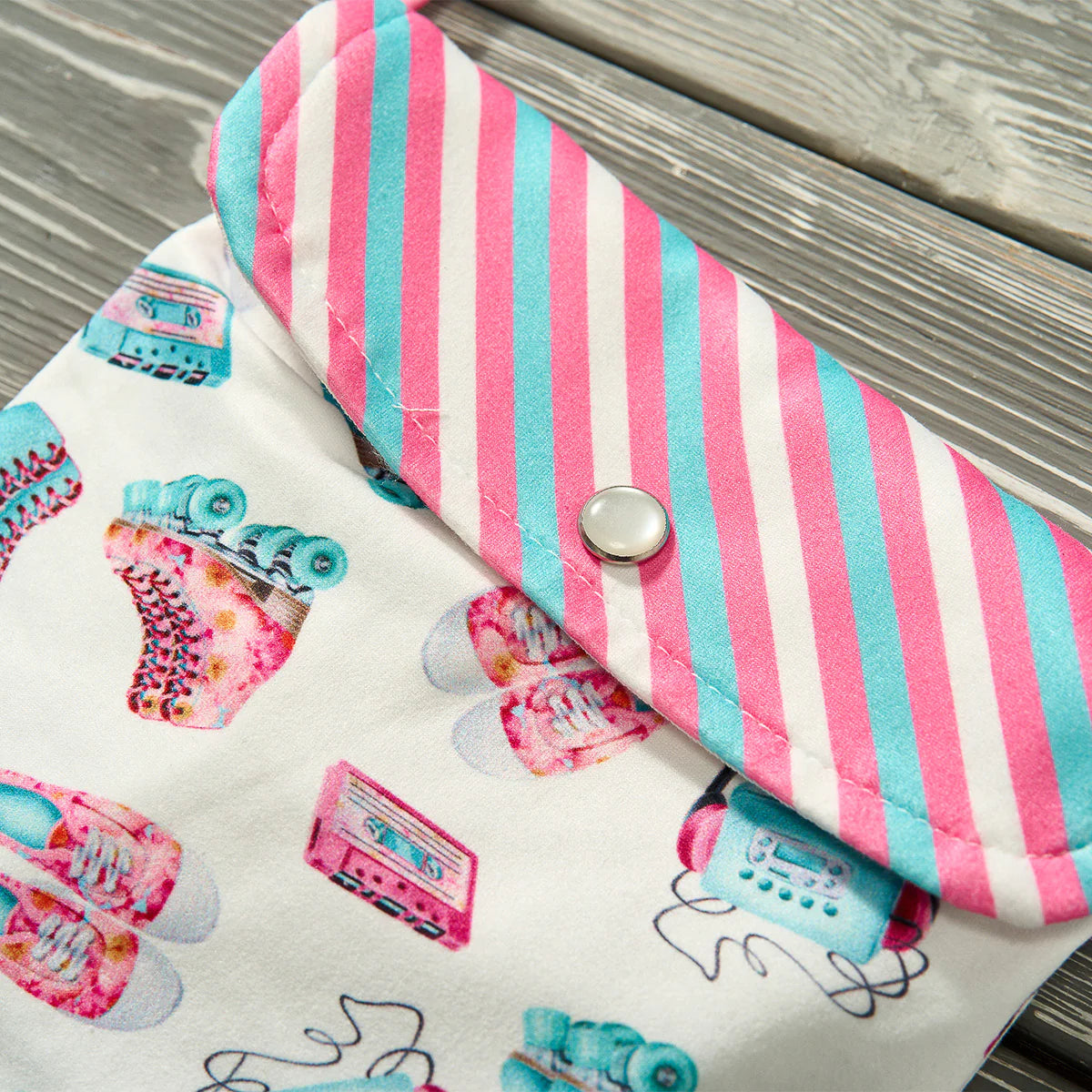 Button Flap Shoulder Purse