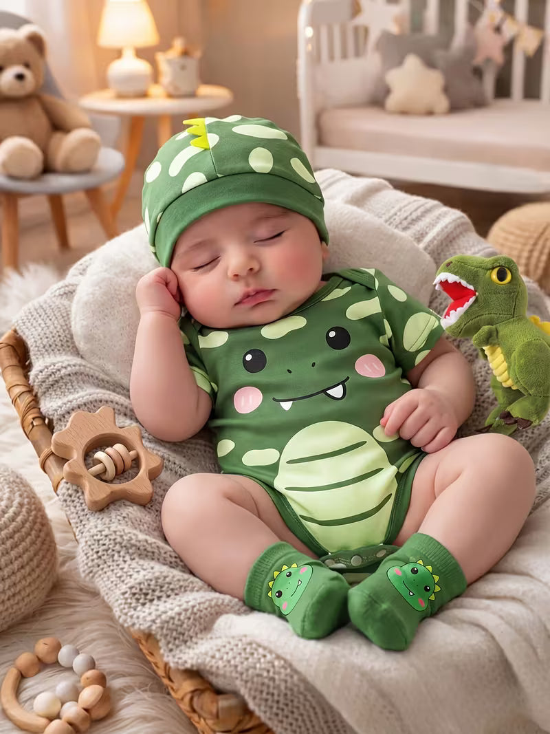 Adorable animal 3-pc onesie sets