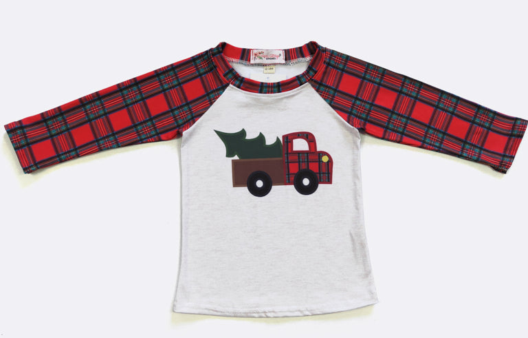 Plaid Truck Raglan Shirt