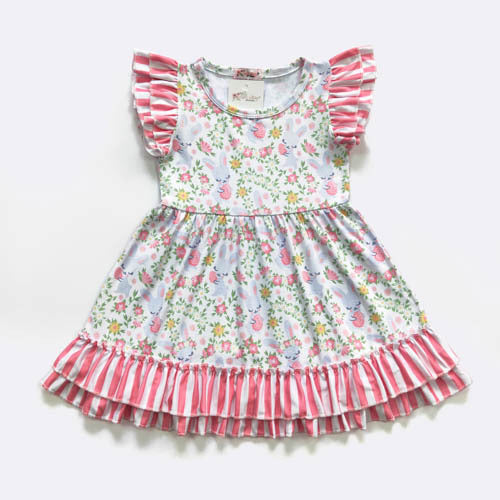 Berry Bunny Flutter Sleeve Dress