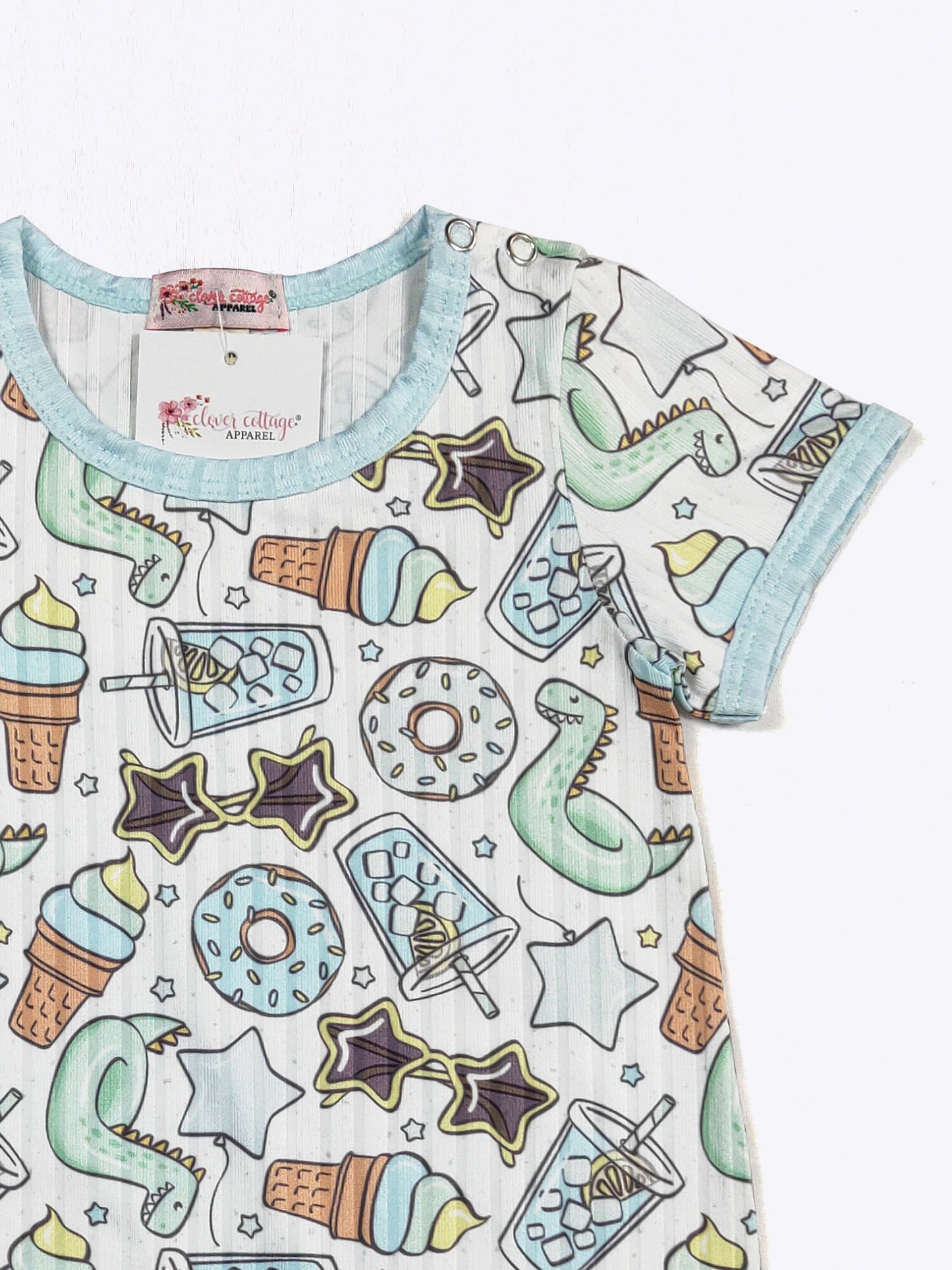 Soaking in summer boy's shorties romper