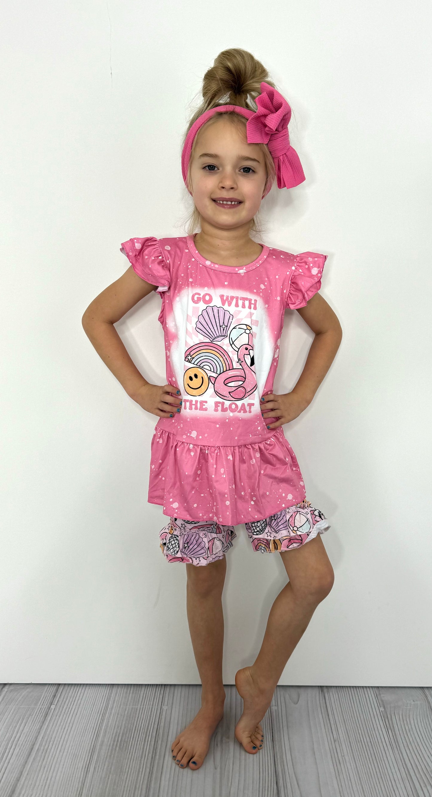 "Go with the Float" Girl's 2-pc short set