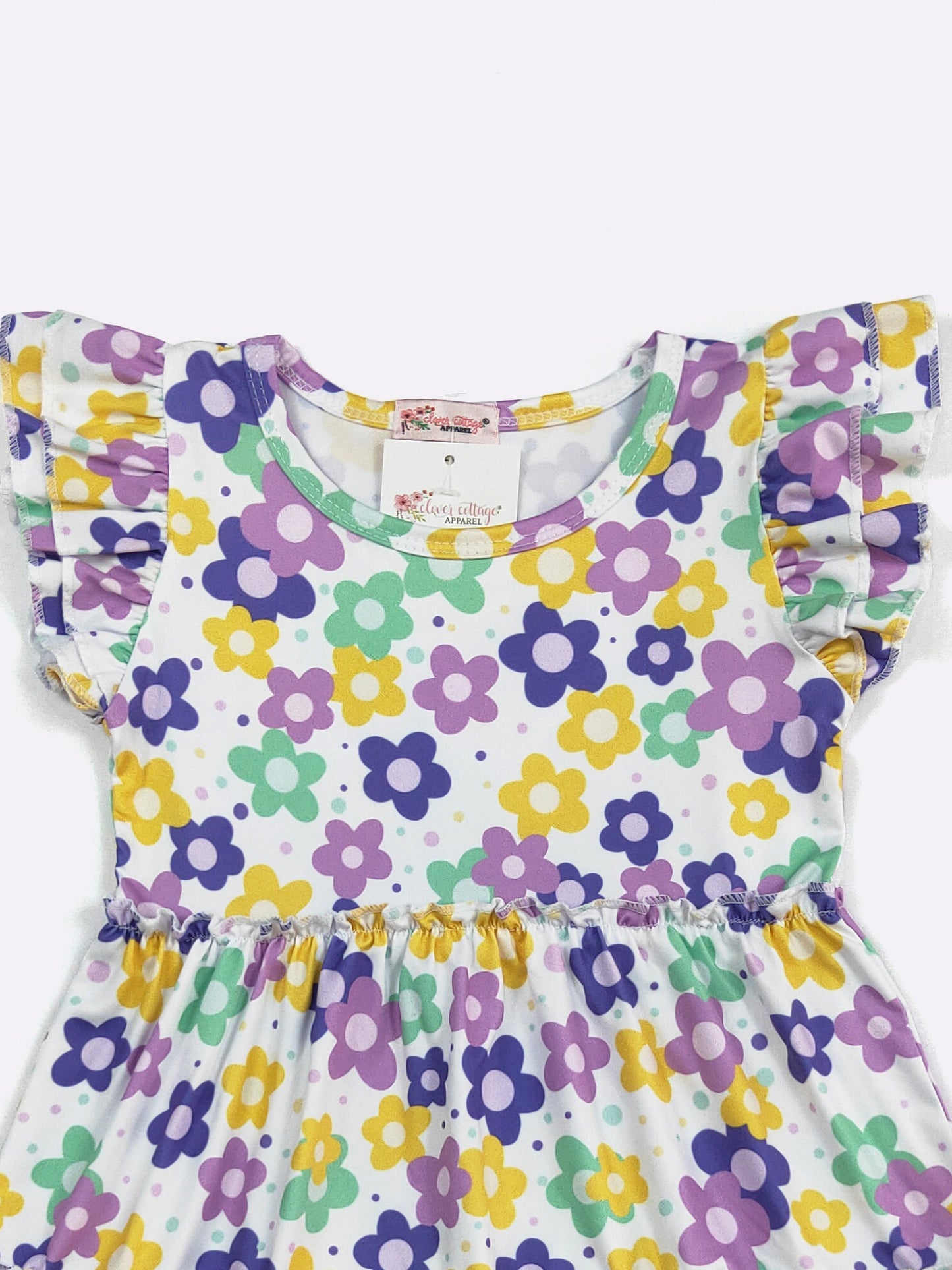 Violet Daisy A-line double ruffle dress