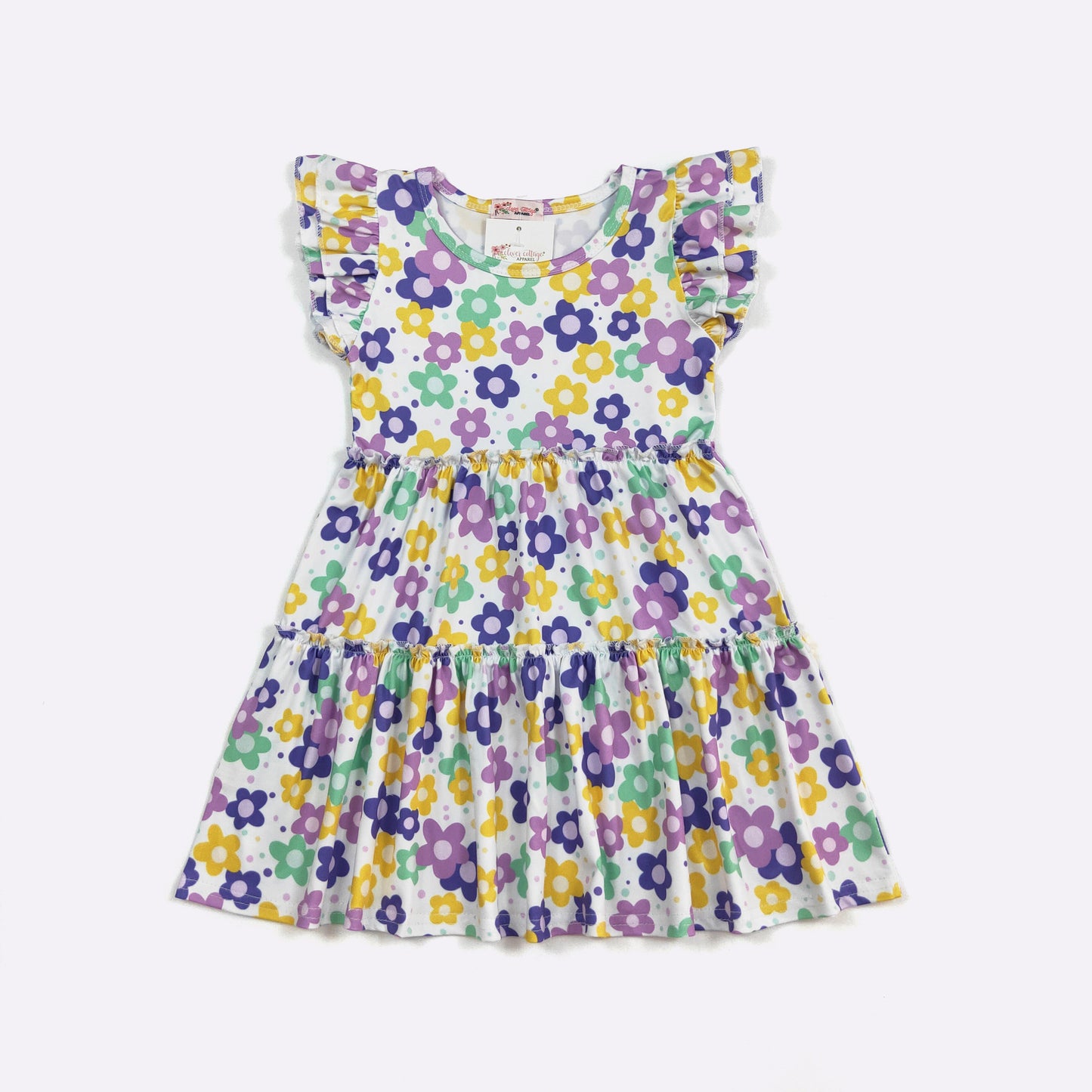 Violet Daisy A-line double ruffle dress