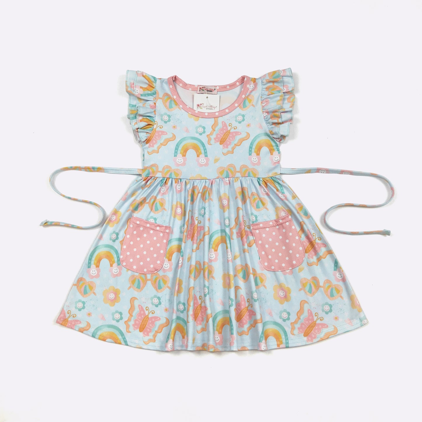 Summer Sky A-line Flutter sleeve dress