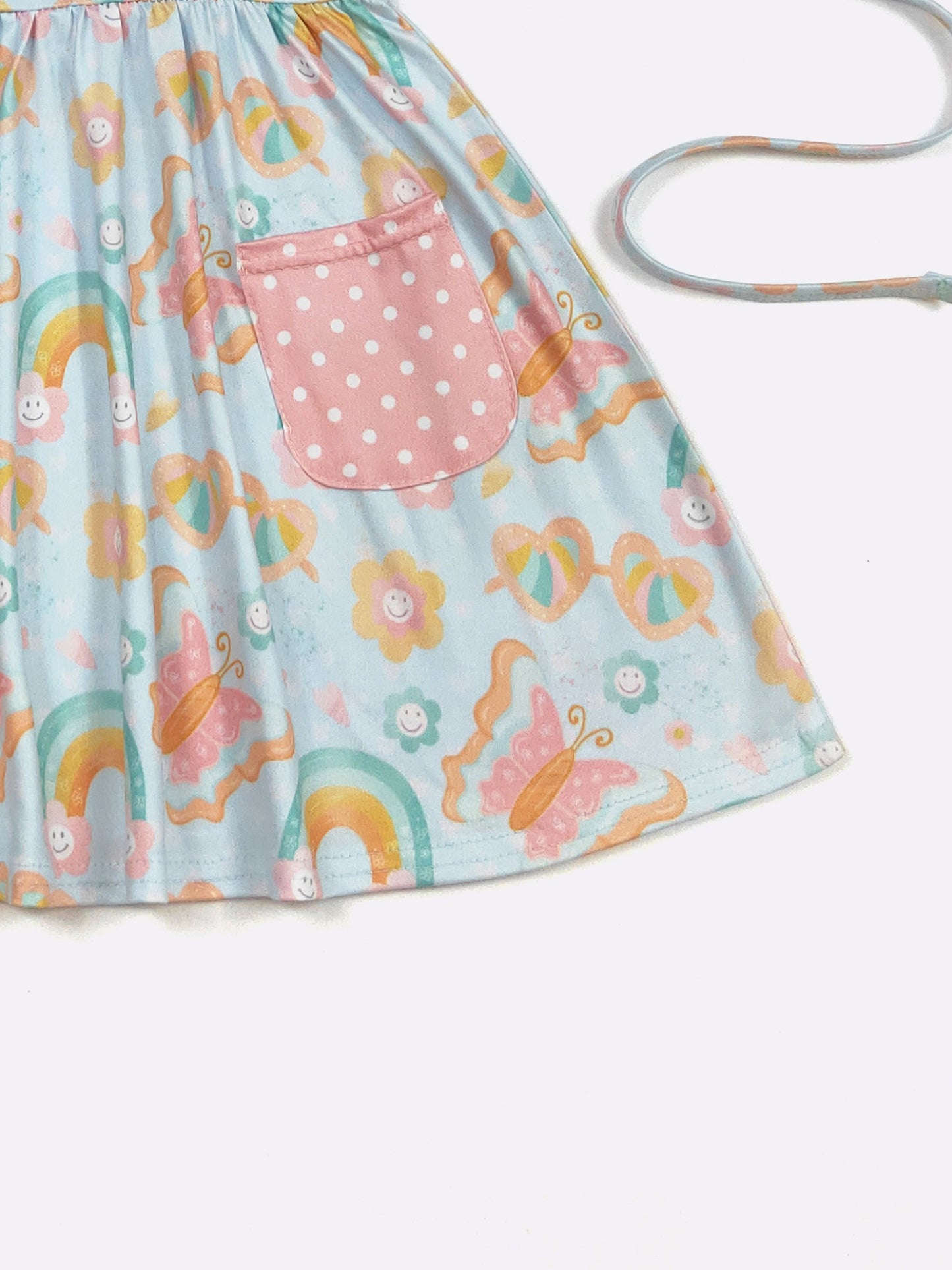 Summer Sky A-line Flutter sleeve dress