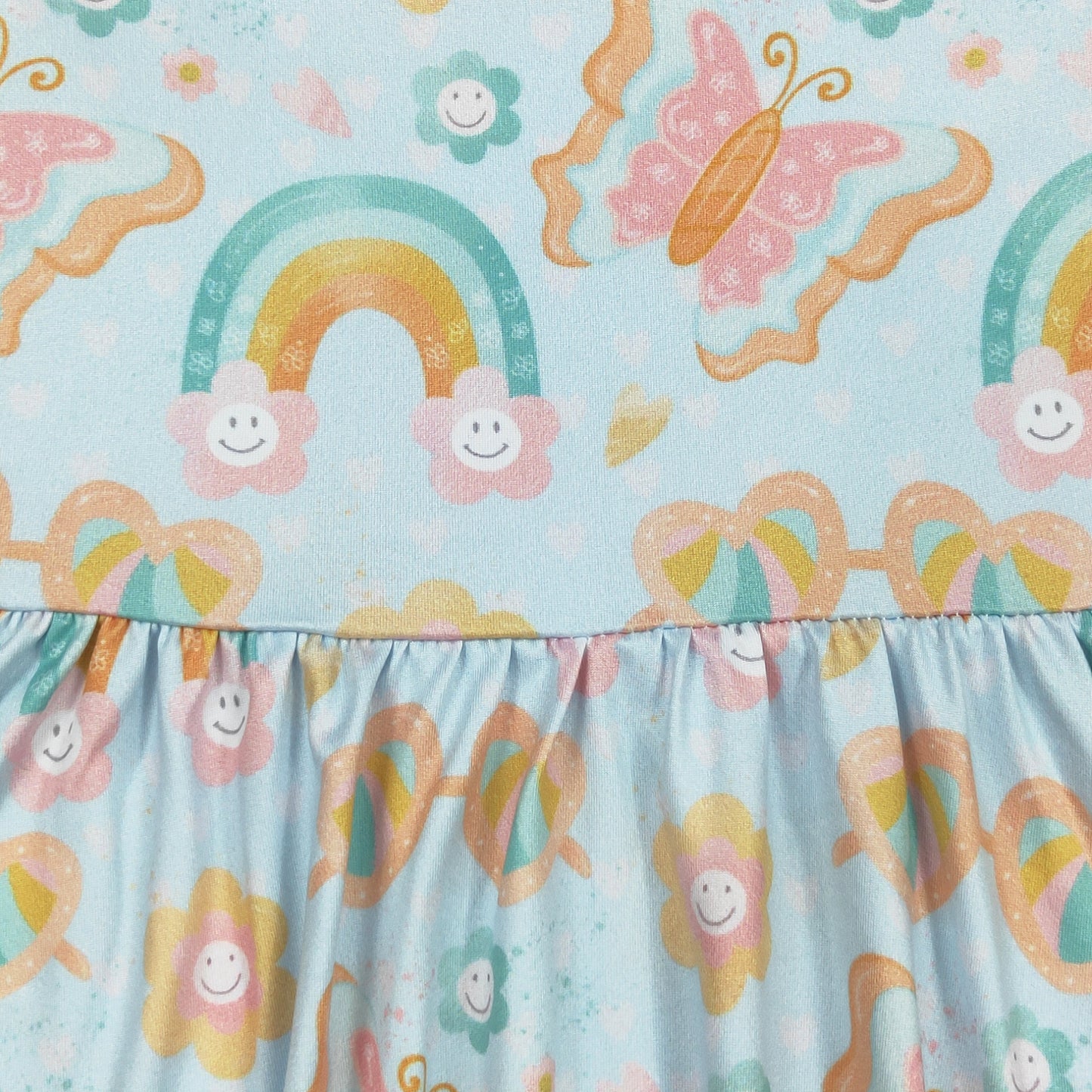 Summer Sky A-line Flutter sleeve dress