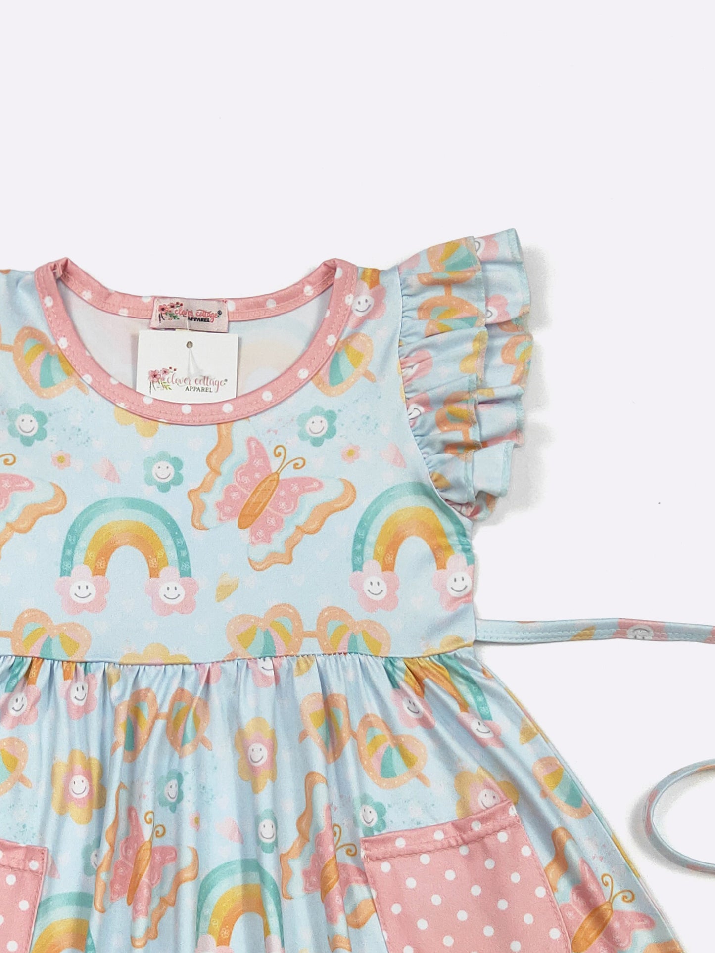 Summer Sky A-line Flutter sleeve dress