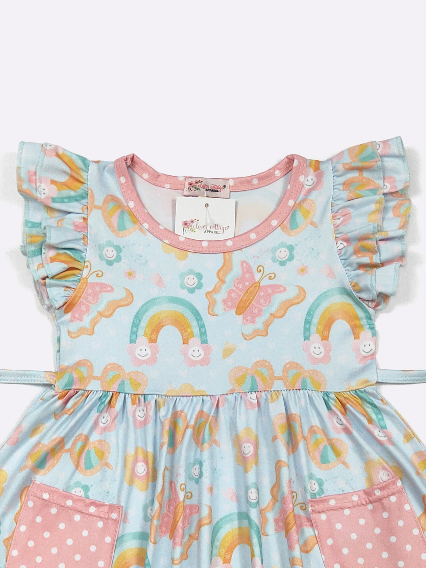 Summer Sky A-line Flutter sleeve dress