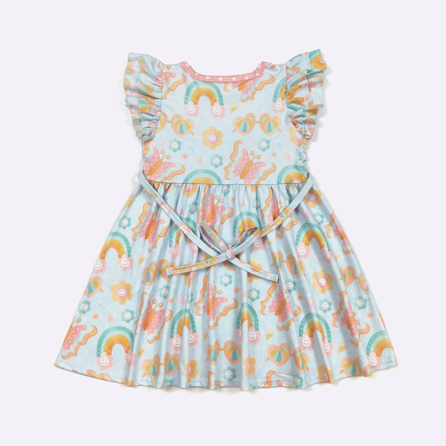 Summer Sky A-line Flutter sleeve dress