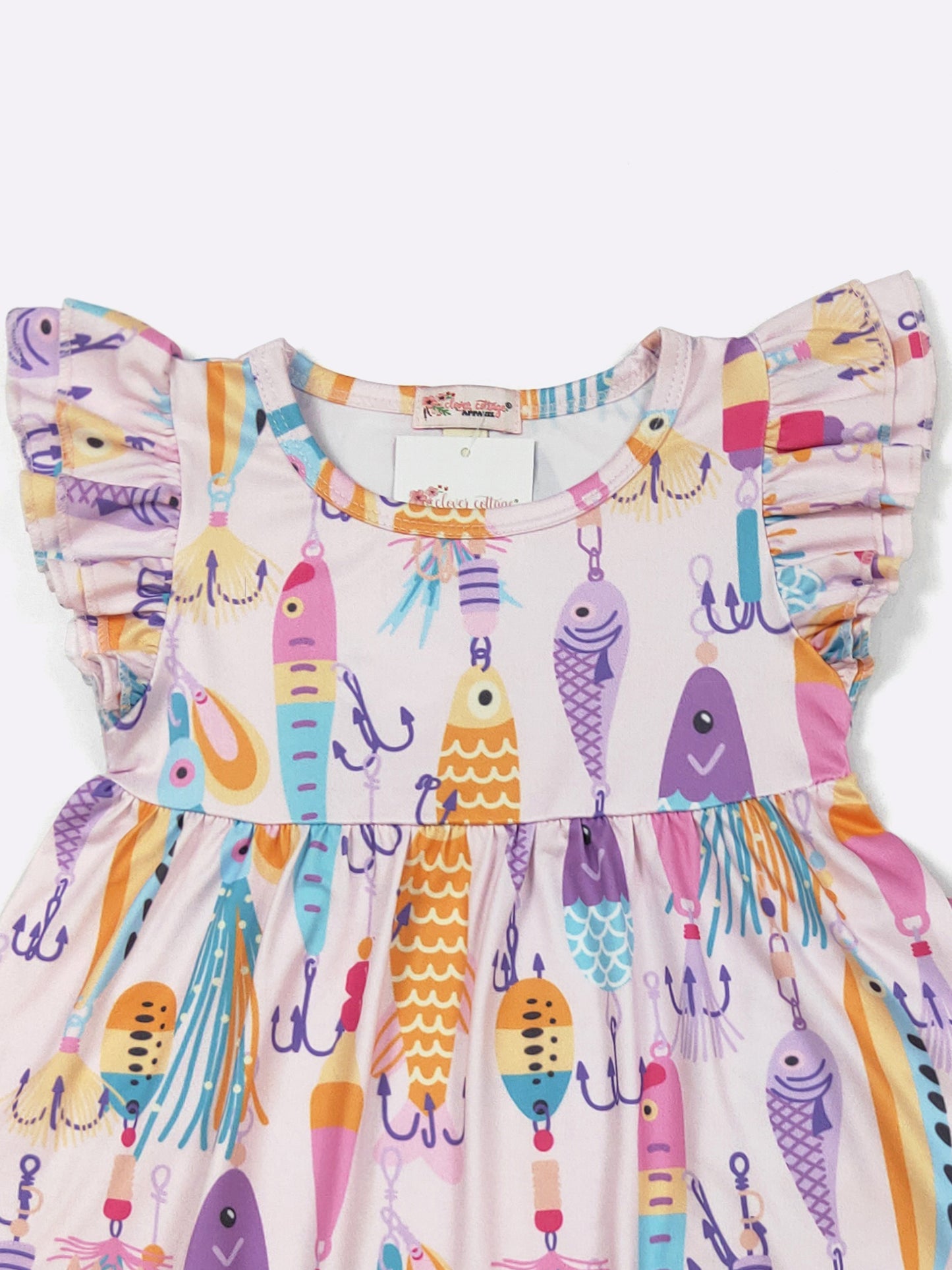 "Let's go fishing" Girls 2-piece short set
