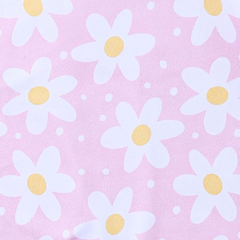 Pink Daisy flutter sleeve A-line dress