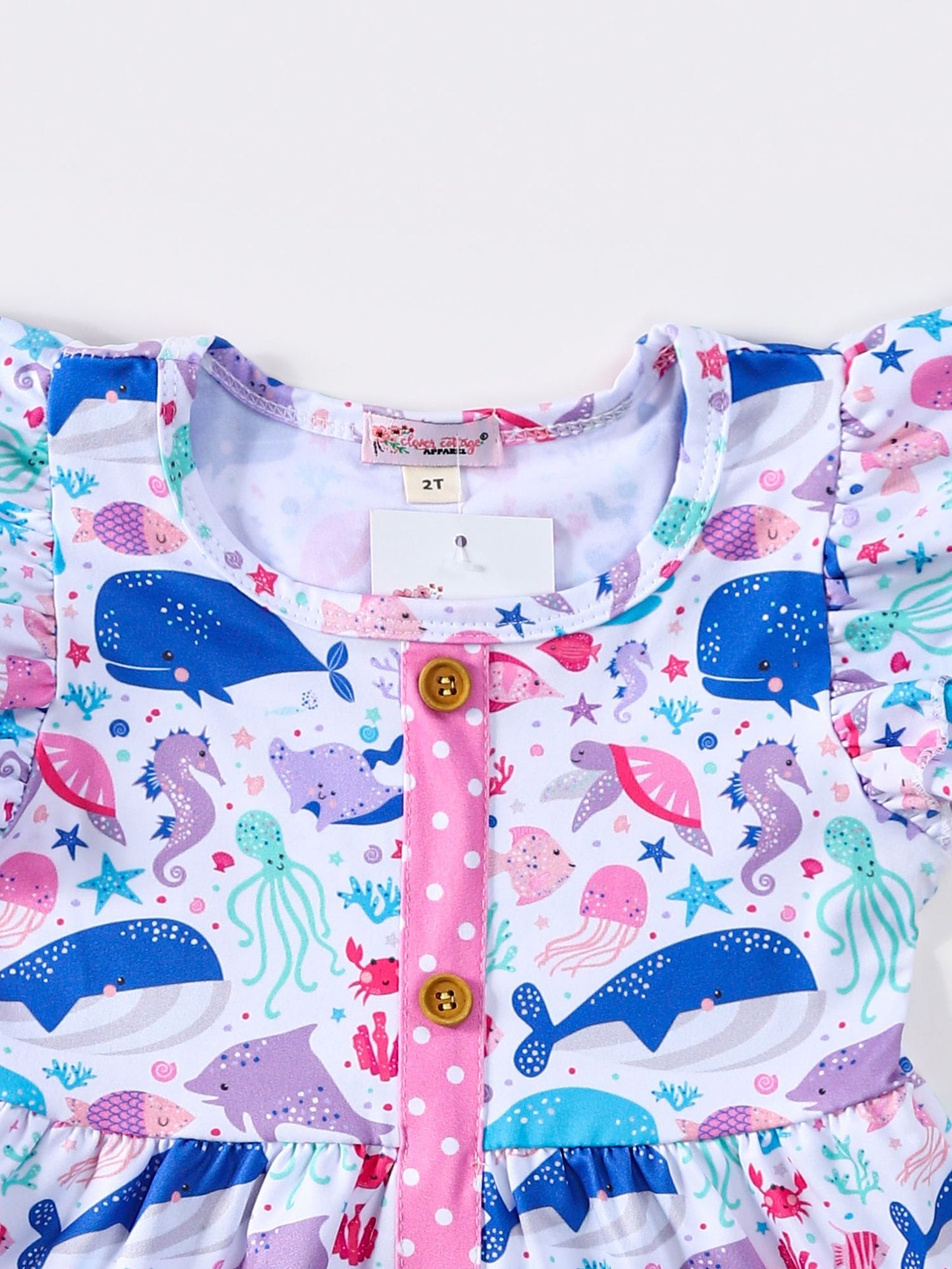 Ocean Tales Flutter Sleeve Dress