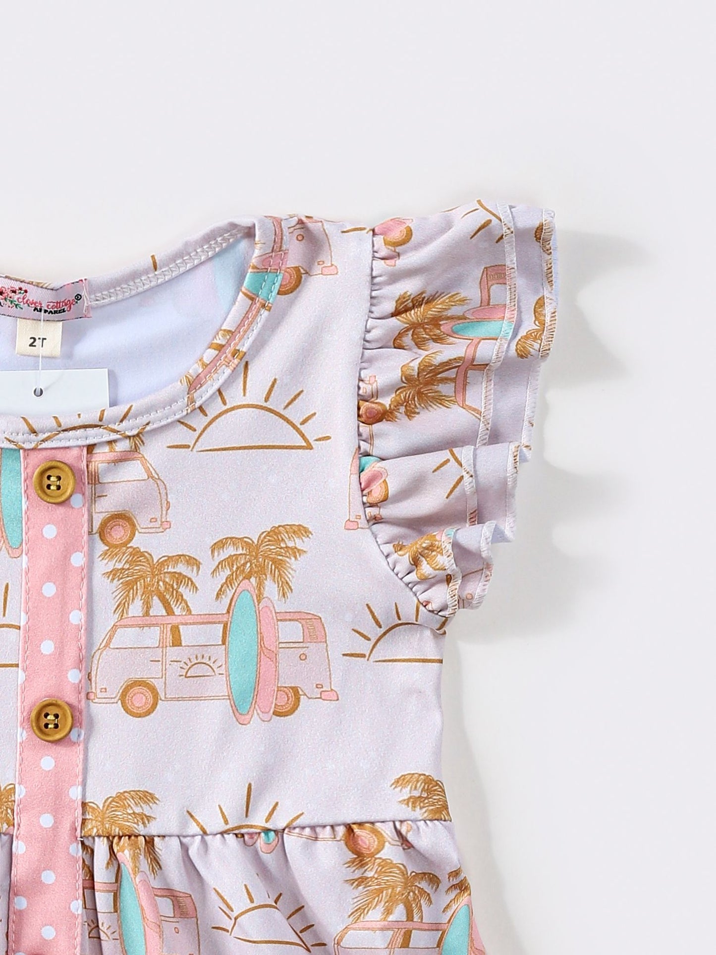 "Surf's Up" flutter sleeve pocket dress