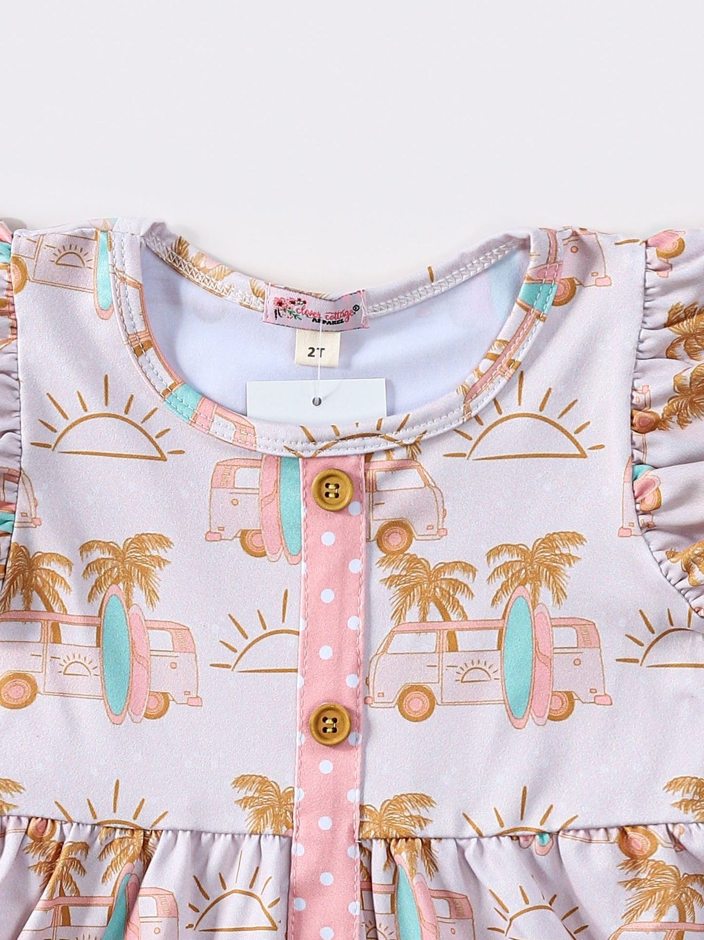 "Surf's Up" flutter sleeve pocket dress
