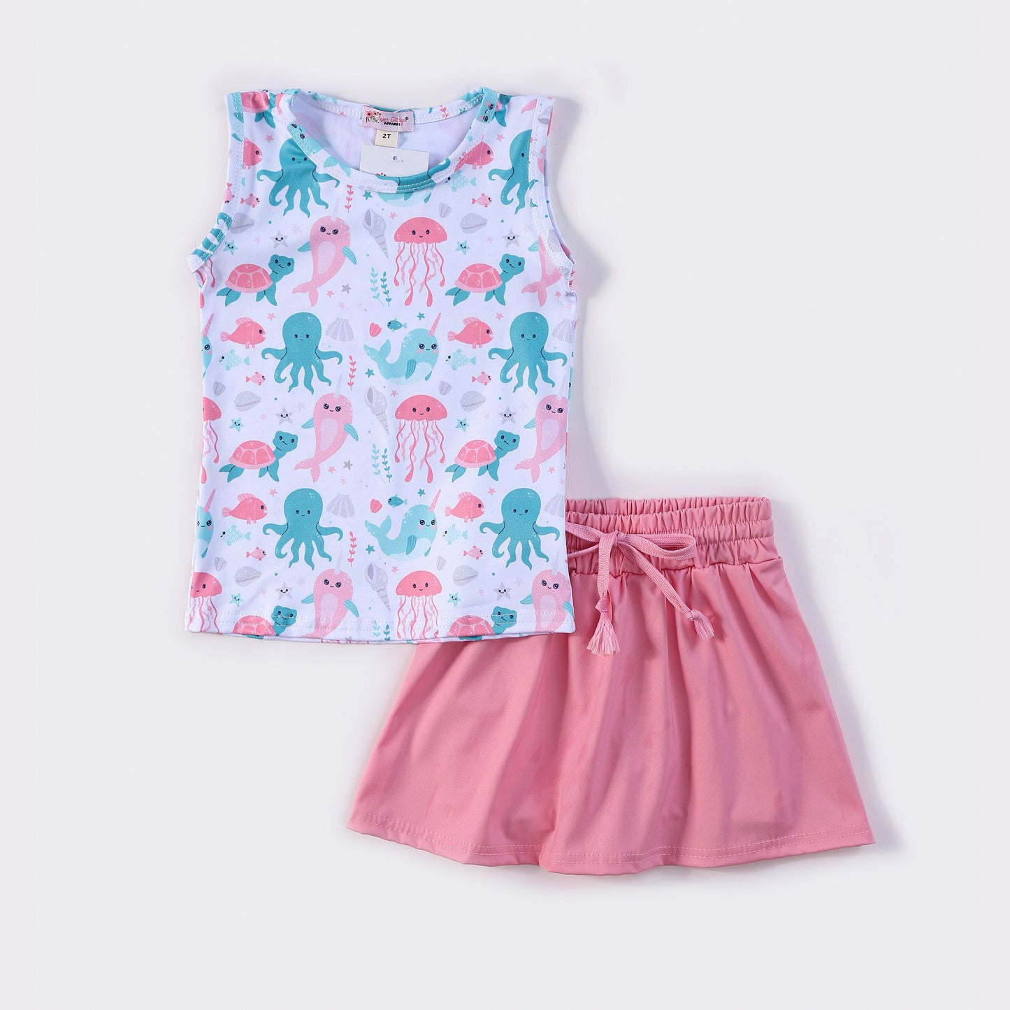 Pink Aquatic 2-piece Skort Set