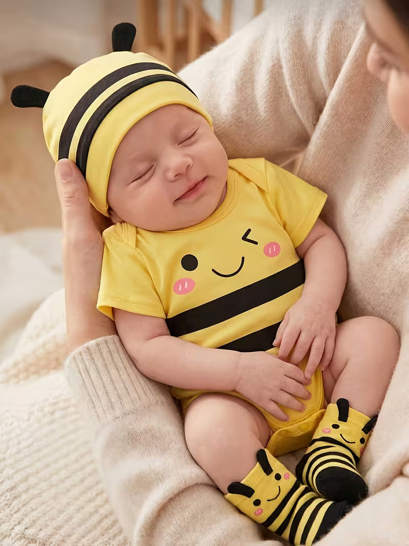 Adorable animal 3-pc onesie sets