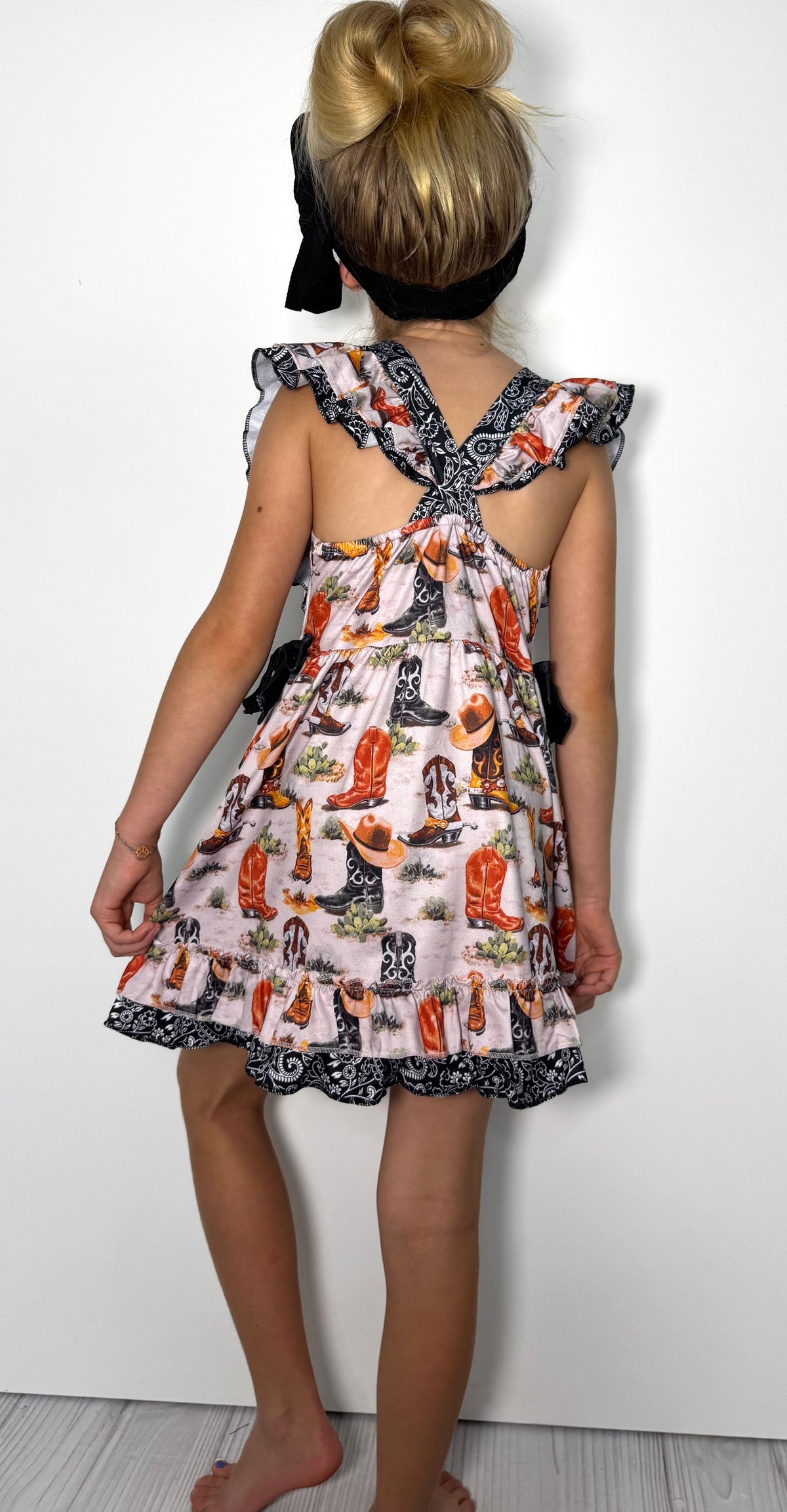 Bandana & Boots Flutter sleeve-cross back dress