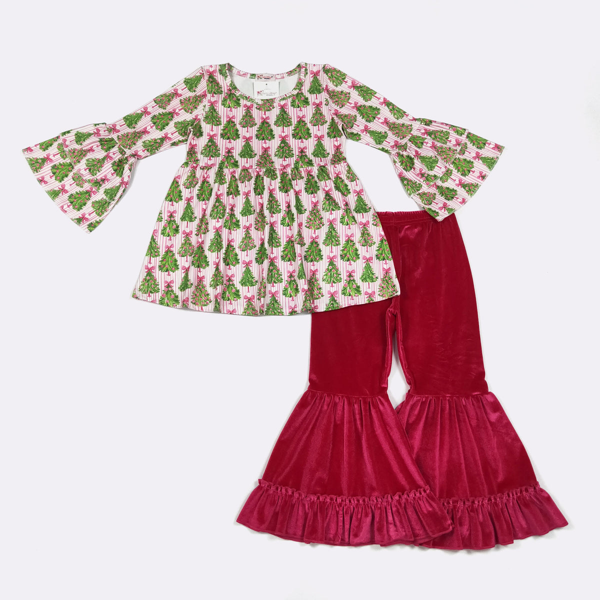 Evergreen Stripes 2 piece Boutique Bell Set