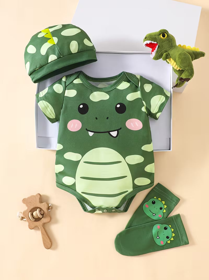 Adorable animal 3-pc onesie sets