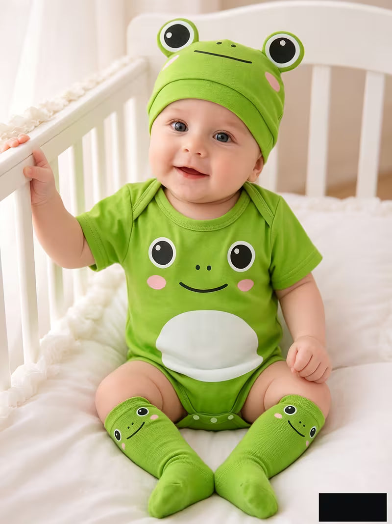 Adorable animal 3-pc onesie sets