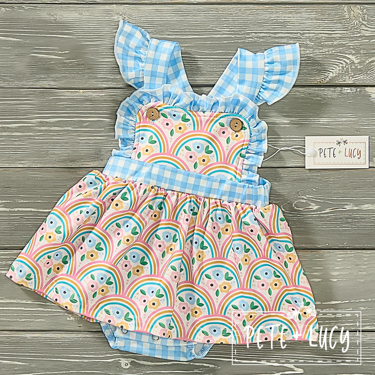 Embrace your inner ray of sunshine in this “Mostly Sunny” Halter Romper! Its square neckline, flutter strap sleeves, and ruffle bib create a picture-perfect silhouette, while the waistband and skirt accent will have you feeling flirty and fabulous. The super soft milk-silk fabric and snap closure bubble romper will have you enjoying a harmony of comfort and style!