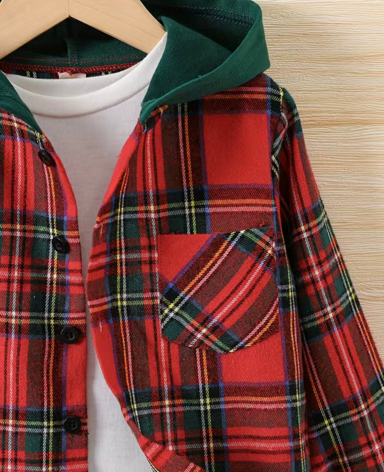 Plaid Hooded Long Sleeve Shirt/Jacket