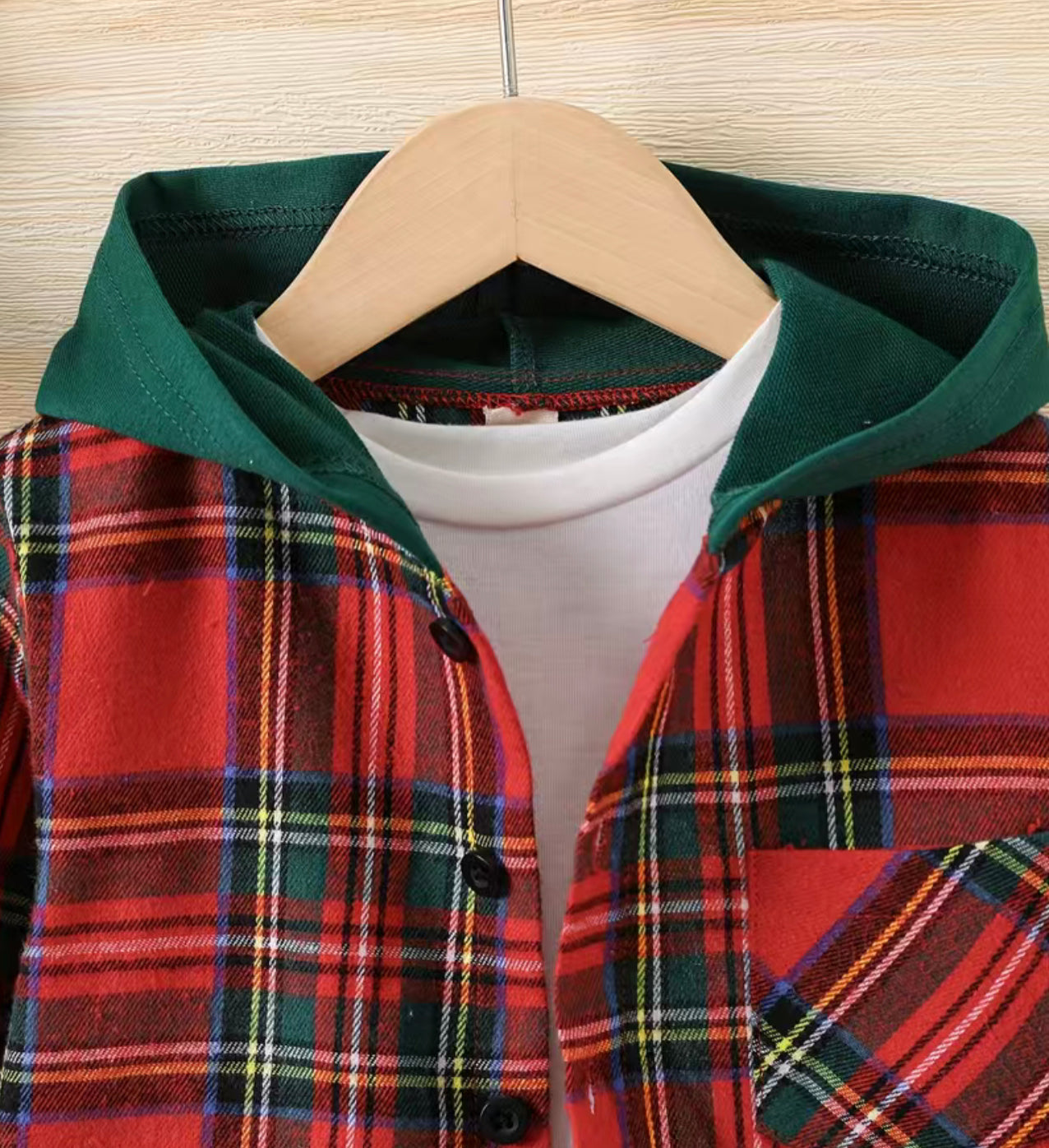 Plaid Hooded Long Sleeve Shirt/Jacket