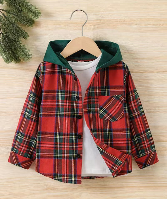 This Plaid Hooded Long Sleeve Shirt/Jacket is a wardrobe saviour! With its cozy flannel hoodie, convenient front pocket(s), and button-down front, you'll stay lookin' cool while stayin' toasty warm. A match made in heaven!