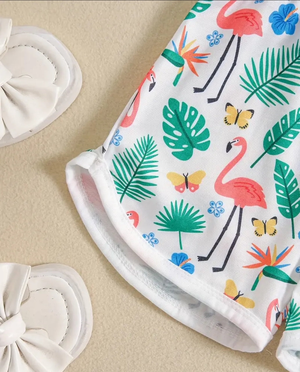 Girl's Tropical print Sleeveless Romper