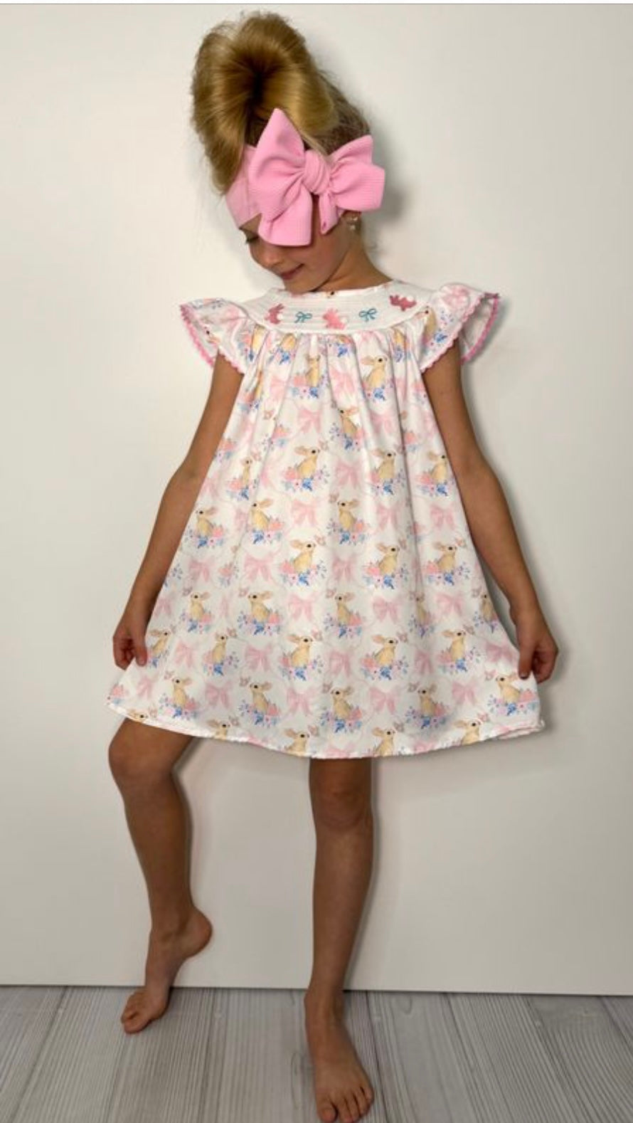 Bunny Bow Smocked Dress