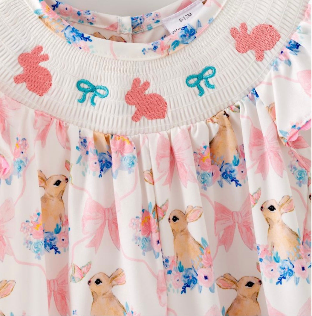 Bunny Bow Smocked Dress