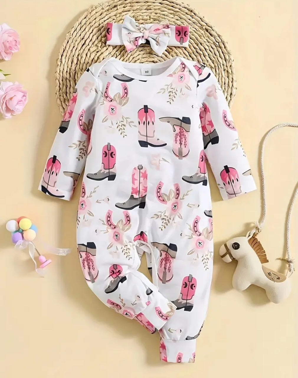 Cowgirl Cutie-2pc Girl's Infant romper