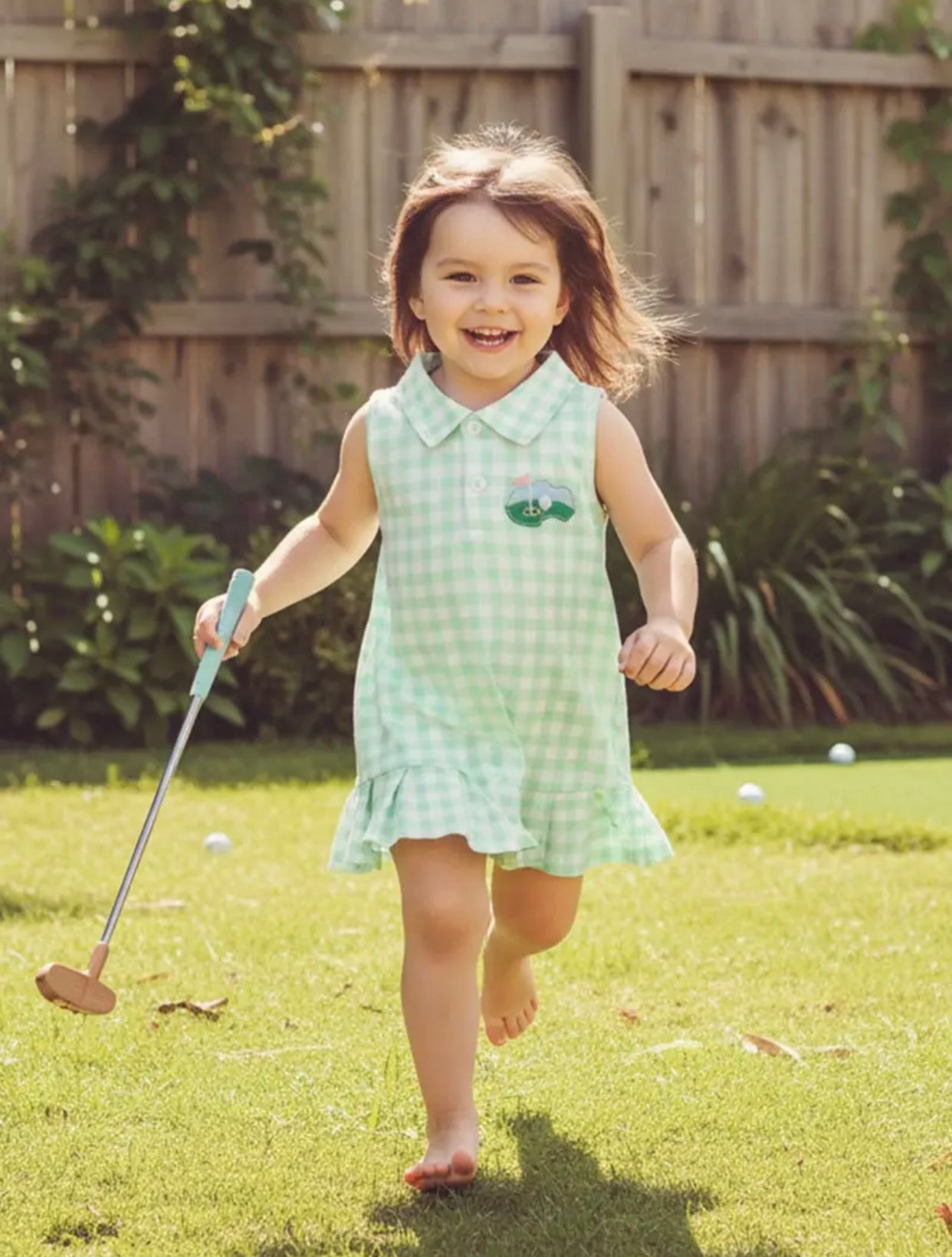 Gingham Golfer Girl's Dress