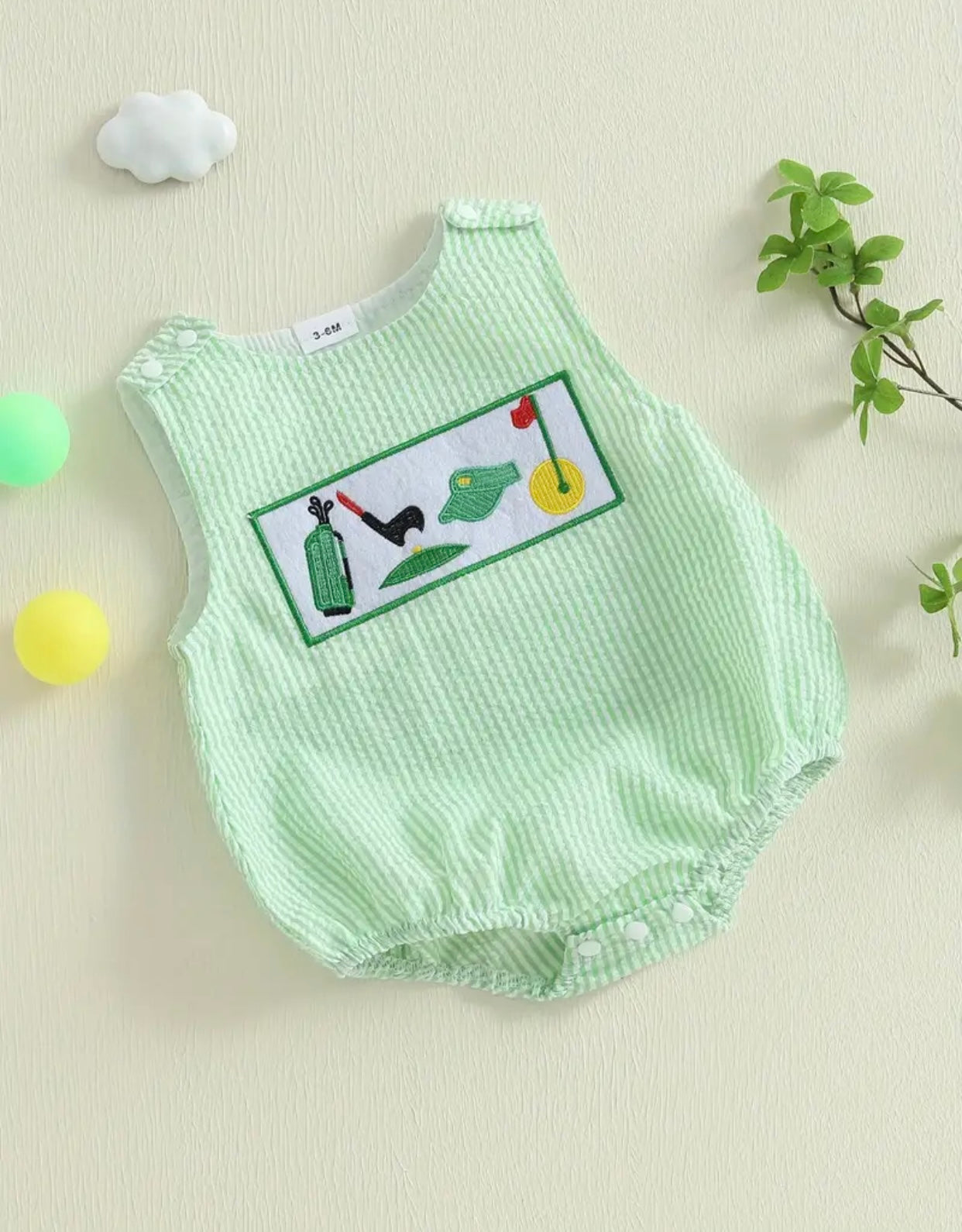 Golf Buddy Seersucker romper