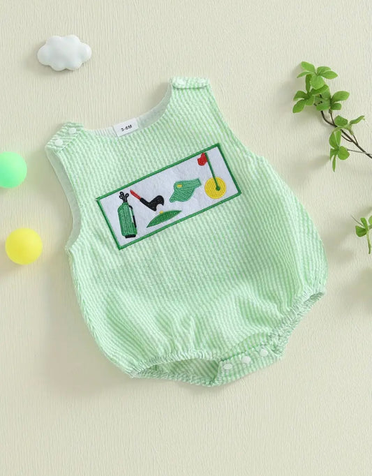 Golf Buddy Seersucker romper