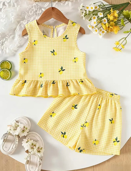 Lucky Lemons Girl's short set