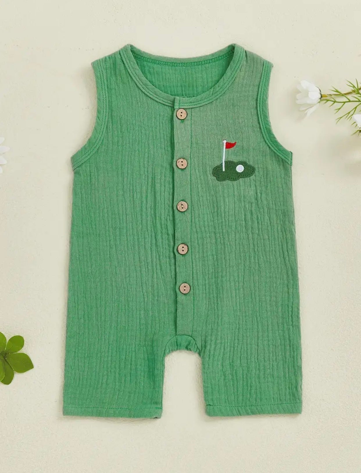 Hole-in-One Shorty Romper