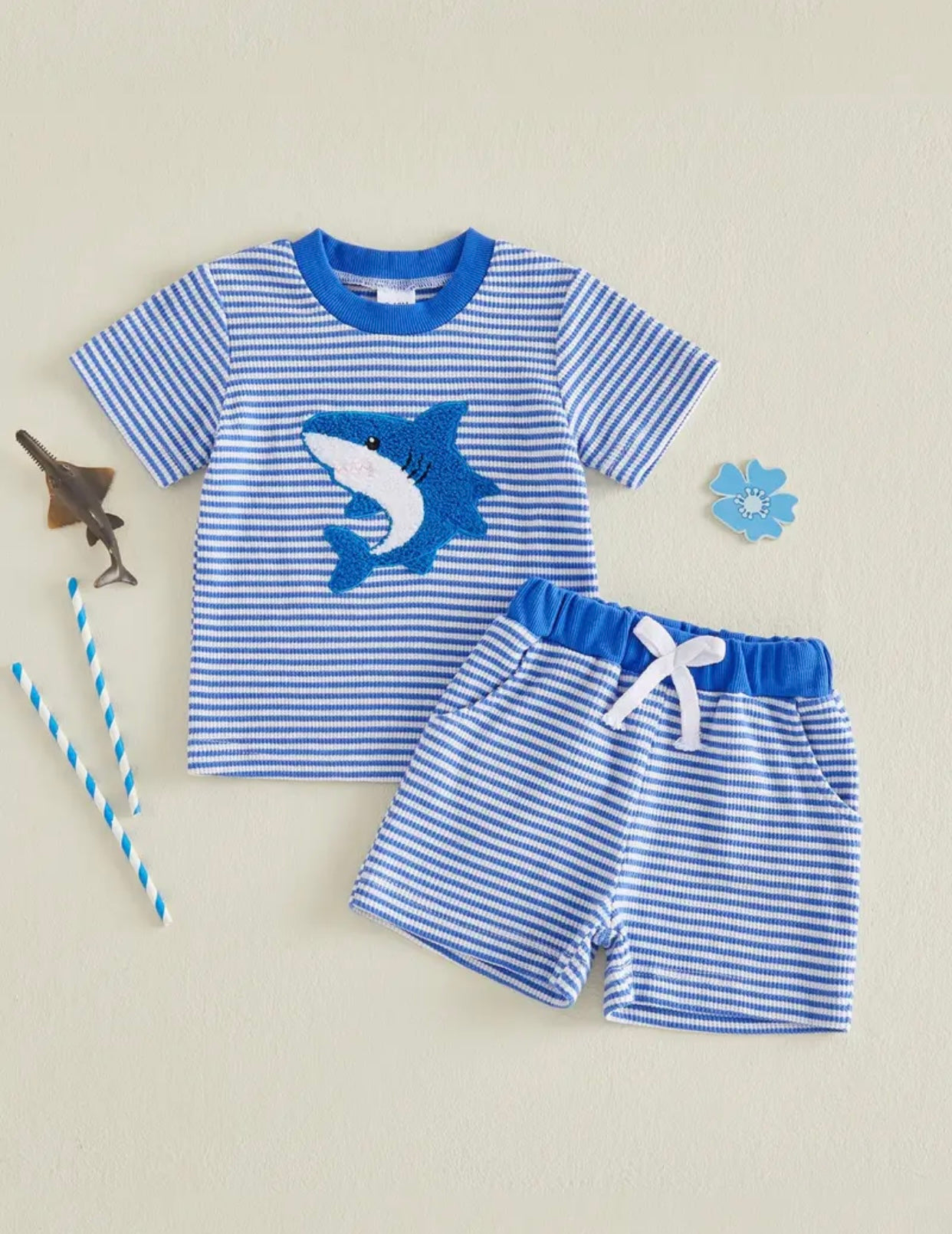 Shark Stripe 2-piece short set