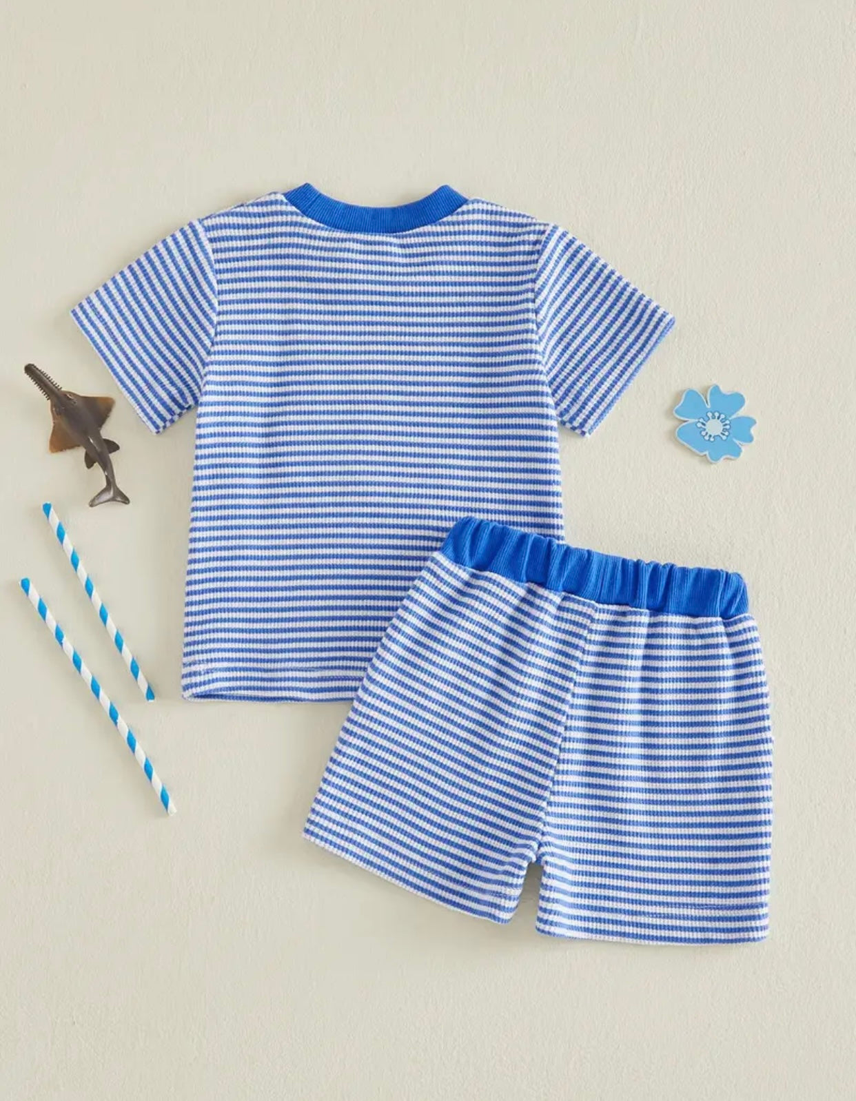 Shark Stripe 2-piece short set