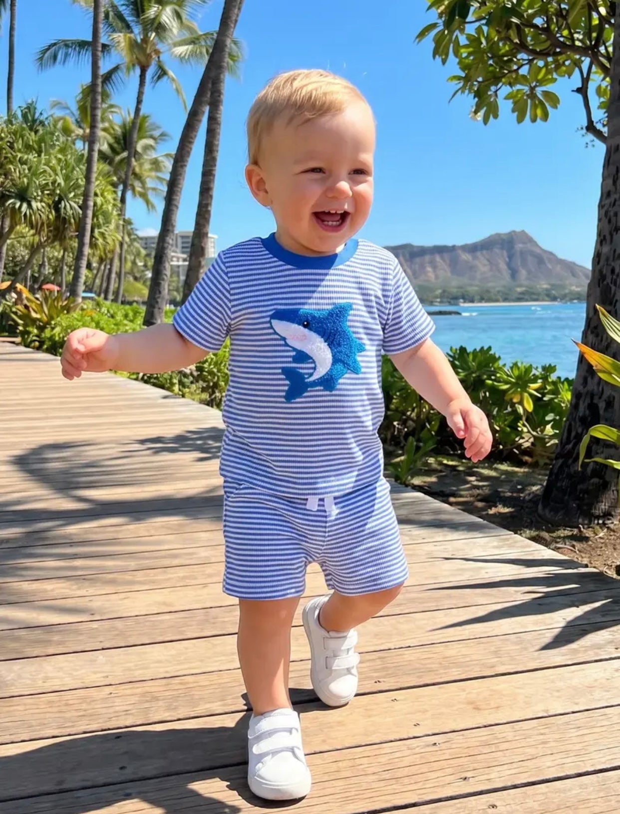 Shark Stripe 2-piece short set