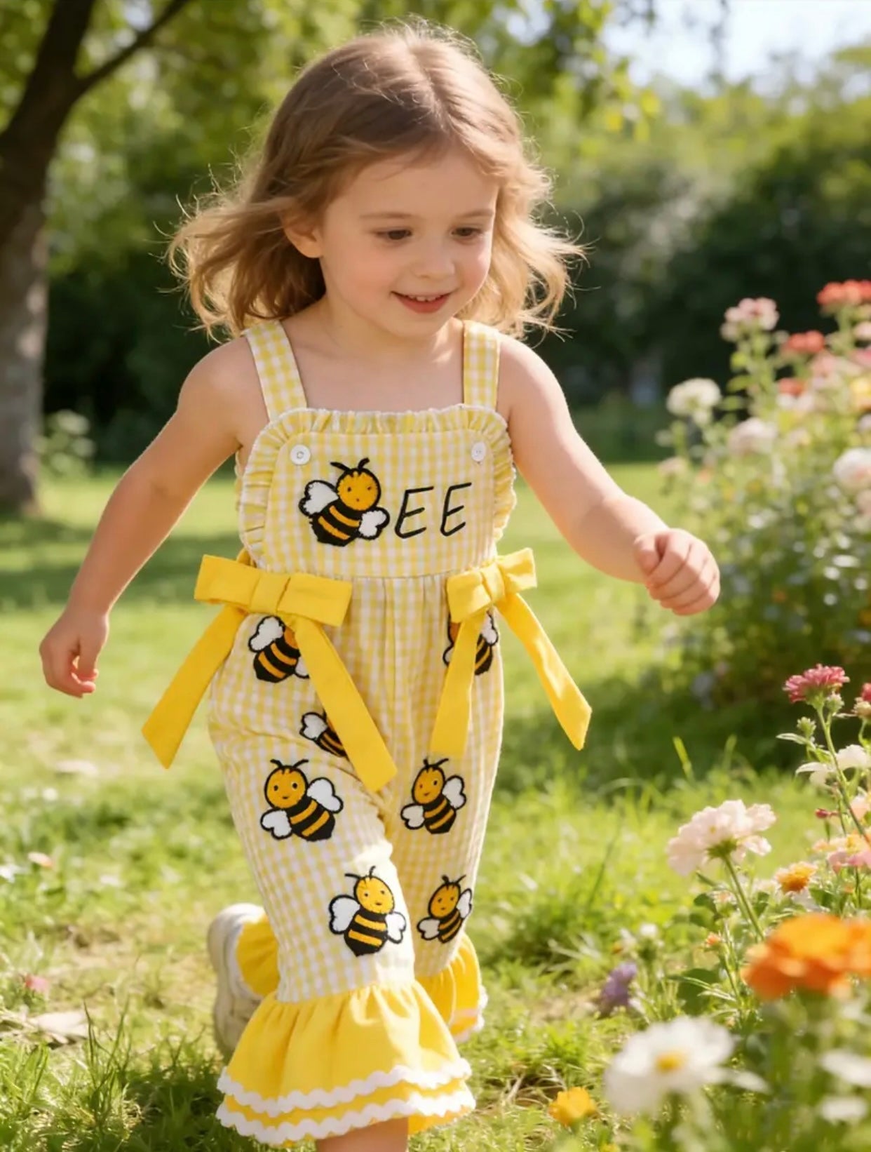 Bee-You-tiful pant ruffle romper