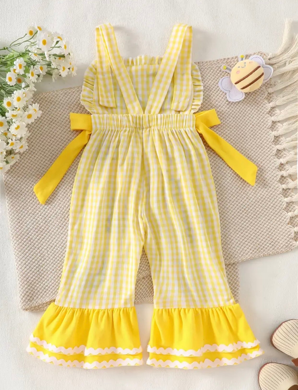 Bee-You-tiful pant ruffle romper