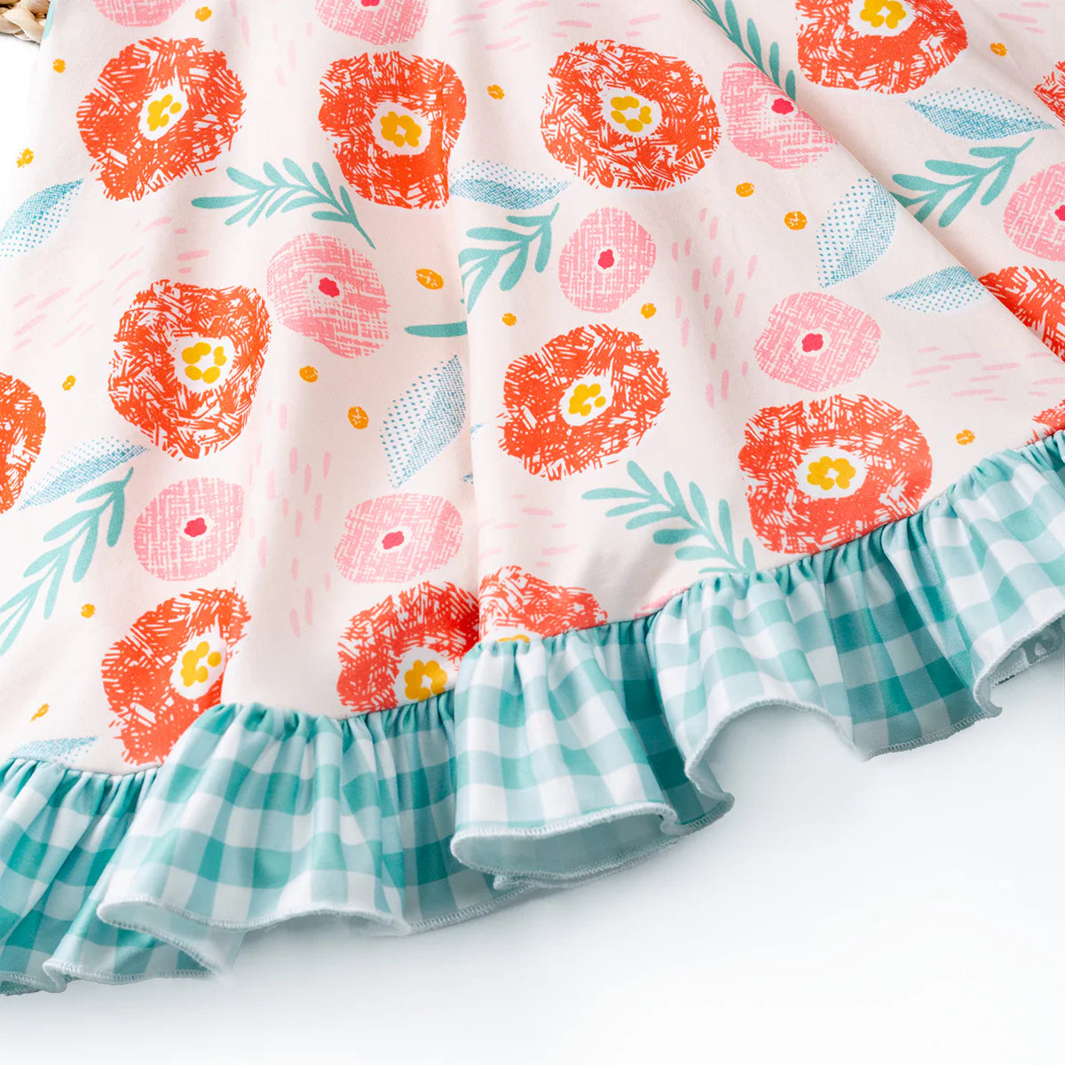 Jeannie-flutter sleeve A-line floral dress